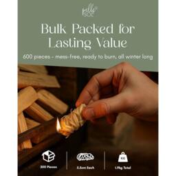 Pelle & Sol 600 Pack Natural Firelighters Long Burning for Wood Burners - thumbnail 5