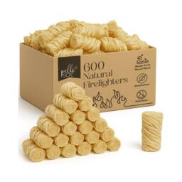 Pelle & Sol 600 Pack Natural Firelighters Long Burning for Wood Burners