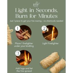 Pelle & Sol 600 Pack Natural Firelighters Long Burning for Wood Burners - thumbnail 4