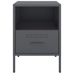 Berkfield Home Bedside Cabinets 2 pcs Anthracite 36x39x50.5 cm Steel in Black - thumbnail 6