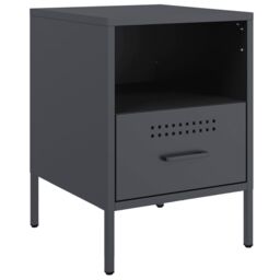 Berkfield Home Bedside Cabinets 2 pcs Anthracite 36x39x50.5 cm Steel in Black - thumbnail 5