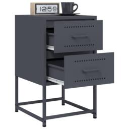 Berkfield Home Bedside Cabinets 2 pcs Anthracite 36x39x60.5 cm Steel in Dark Grey - thumbnail 4