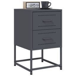 Berkfield Home Bedside Cabinets 2 pcs Anthracite 36x39x60.5 cm Steel in Dark Grey - thumbnail 2