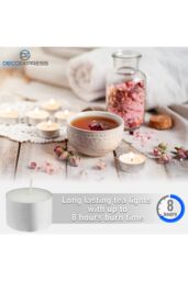 Deco Express Unscented White Colour Tealight Candle 8 Hours Pack of 100 - thumbnail 2