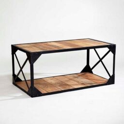 Indian Hub Ascot Coffee Table - Wood - L55 x W100 x H45 cm in Brown - thumbnail 2