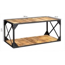 Indian Hub Ascot Coffee Table - Wood - L55 x W100 x H45 cm in Brown - thumbnail 5