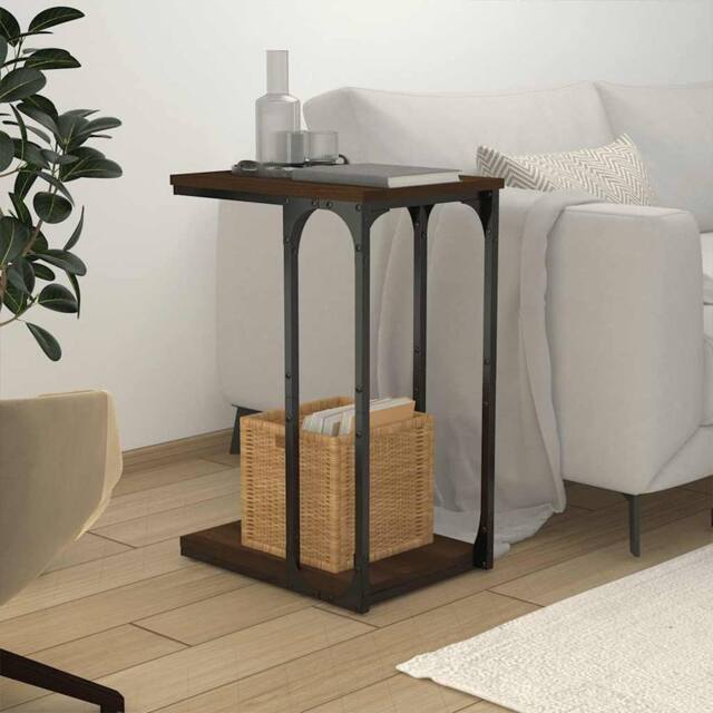Berkfield Home Side Table Brown Oak 40x30x60 cm Engineered Wood - Size: 40 x 30 x 60 cm - image 1