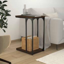 Berkfield Home Side Table Brown Oak 40x30x60 cm Engineered Wood - Size: 40 x 30 x 60 cm - thumbnail 1