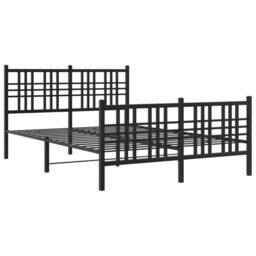 Berkfield Home Metal Bed Frame without Mattress with Footboard Black 137x190cm - Size: 137x190 cm - thumbnail 3