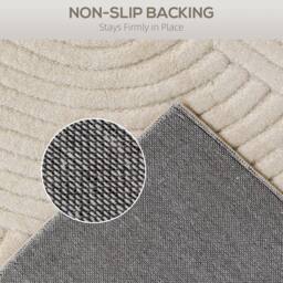 HOMCOM Modern Geometric Rug, Thick Plush, Non-Slip, 160 x 120 cm, Cream - Size: 160 cm x 120 cm - thumbnail 5