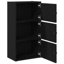 Berkfield Home Bookcase Black Oak 40x24x77 cm Engineered Wood - Size: 40 x 24 x 77 cm - thumbnail 5