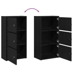 Berkfield Home Bookcase Black Oak 40x24x77 cm Engineered Wood - Size: 40 x 24 x 77 cm - thumbnail 8