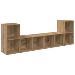 Berkfield Home Modern with Shelf 4 pcs Artisan oak 72 x 35 x 36.5 cm Engineered wood in Brown - thumbnail 3