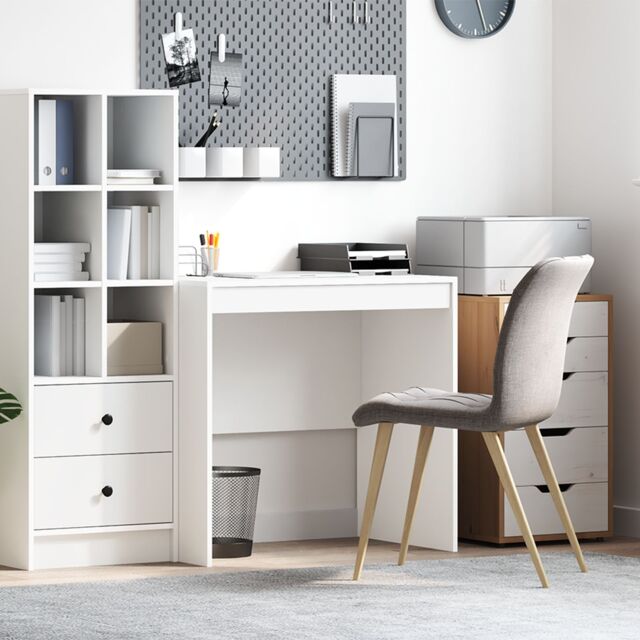 Berkfield Home Desk White 80x50x76 cm Engineered wood - Size: 80 x 50 x 76 cm - image 1