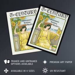 "Artery8 Louis Rhead The Century Midsummer Holiday Issue Cover Wall Art Print in Yellow - Size: W12"" x H16""" - thumbnail 2