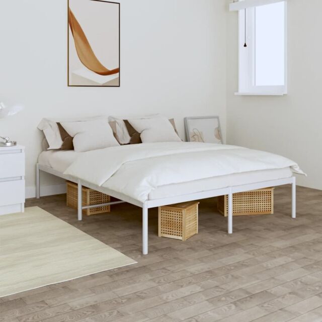 Berkfield Home Metal Bed Frame White 150x200 cm King Size - image 1