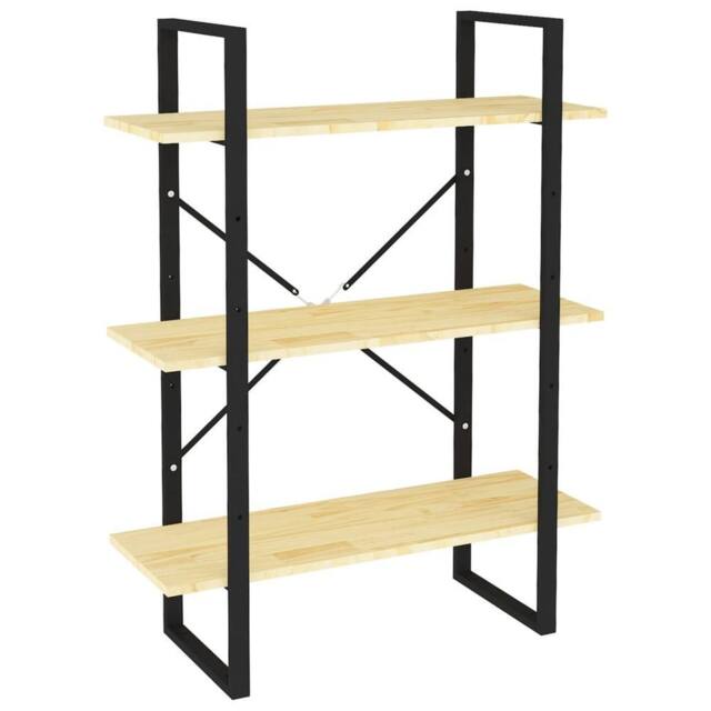 Berkfield Home 3-Tier Book Cabinet 80x30x105 cm Solid Pine Wood in Light Tan - Size: 80 x 30 x 105 cm - image 1