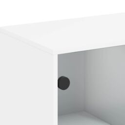 Berkfield Home Side Cabinet with Glass Doors White 69x37x100 cm - Size: 69 x 37 x 100 cm - thumbnail 9