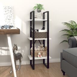 Berkfield Home 3-Tier Book Cabinet White 40x30x105 cm Engineered Wood - Size: 40 x 30 x 105 cm - thumbnail 1