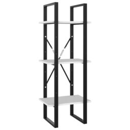 Berkfield Home 3-Tier Book Cabinet White 40x30x105 cm Engineered Wood - Size: 40 x 30 x 105 cm - thumbnail 2