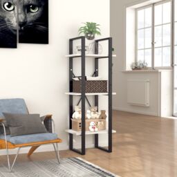 Berkfield Home 3-Tier Book Cabinet White 40x30x105 cm Engineered Wood - Size: 40 x 30 x 105 cm - thumbnail 3