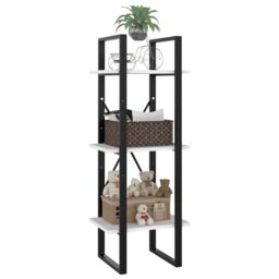 Berkfield Home 3-Tier Book Cabinet White 40x30x105 cm Engineered Wood - Size: 40 x 30 x 105 cm - thumbnail 4