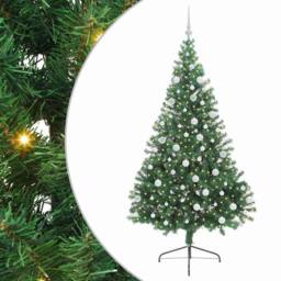 Berkfield Home Beautiful Artificial Pre-lit Christmas Tree Green 180 cm PVC - thumbnail 3