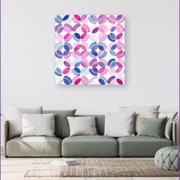 Warren Reed - Designer Interlocking Pink Blue Shape Canvas - Size: w10 inch x h10 inch - thumbnail 4