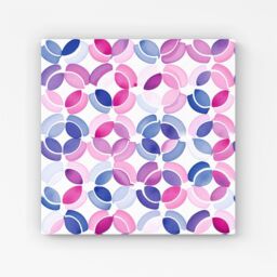 Warren Reed - Designer Interlocking Pink Blue Shape Canvas - Size: w10 inch x h10 inch - thumbnail 1