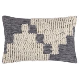 HOEM Himal Woven Knot Cushion in Blue - Size: 40 cm x 60 cm