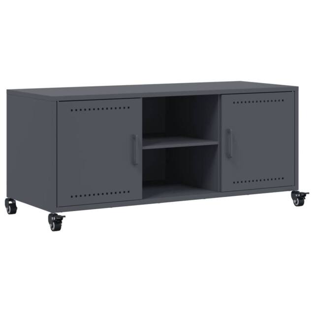 Berkfield Home TV Cabinet Anthracite 100.5x39x43.5 cm Steel in Dark Grey - image 1