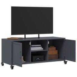 Berkfield Home TV Cabinet Anthracite 100.5x39x43.5 cm Steel in Dark Grey - thumbnail 5