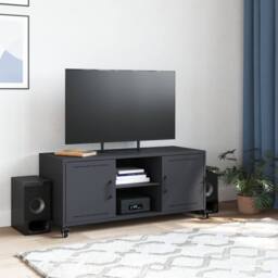 Berkfield Home TV Cabinet Anthracite 100.5x39x43.5 cm Steel in Dark Grey - thumbnail 3