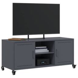 Berkfield Home TV Cabinet Anthracite 100.5x39x43.5 cm Steel in Dark Grey - thumbnail 4