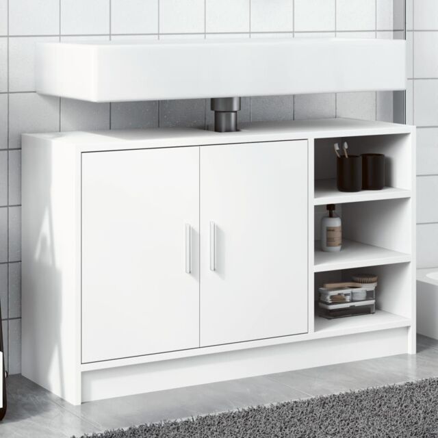 Berkfield Home Sink Cabinet White 90x29x55 cm Engineered Wood - Size: 90 x 29 x 55 cm - image 1