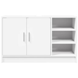 Berkfield Home Sink Cabinet White 90x29x55 cm Engineered Wood - Size: 90 x 29 x 55 cm - thumbnail 4