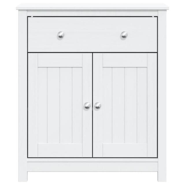 Berkfield Home Beautiful Bathroom Cabinet BERG White 69.5x34x80 cm Solid Wood Pine - image 1