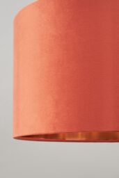 BHS Lighting Large Velvet Easy Fit Light Shade in Orange - thumbnail 3