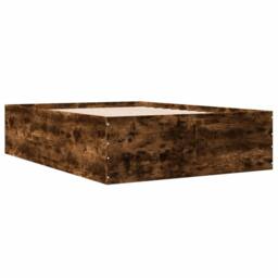 Berkfield Home Bed Frame without Mattress Smoked Oak 120x190 cm Small Double in Brown - thumbnail 6