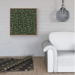 Warren Reed - Designer Green Shrub With Leaves Framed Canvas in Light Brown - Size: w10 inch x h10 inch - thumbnail 2