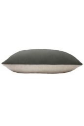 Furn Contra Soft Velvet Contrast Coloured Reverse Cushion in Grey - Size: 40 cm x 60 cm - thumbnail 3