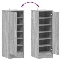 Berkfield Home Shoe Cabinet Grey Sonoma 32x35x92 cm Engineered Wood - Size: 32 x 35 x 92 cm - thumbnail 8