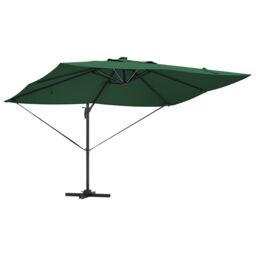 Berkfield Home Cantilever Roma Parasol with LEDs Green 352x251x265 cm Aluminium - Size: 352 x 251 x 265 cm - thumbnail 4