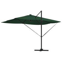 Berkfield Home Cantilever Roma Parasol with LEDs Green 352x251x265 cm Aluminium - Size: 352 x 251 x 265 cm - thumbnail 7