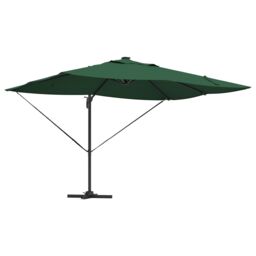 Berkfield Home Cantilever Roma Parasol with LEDs Green 352x251x265 cm Aluminium - Size: 352 x 251 x 265 cm - thumbnail 2