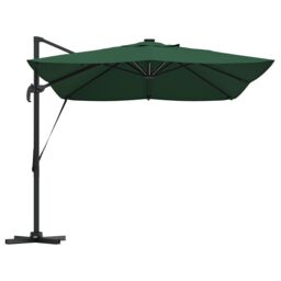 Berkfield Home Cantilever Roma Parasol with LEDs Green 352x251x265 cm Aluminium - Size: 352 x 251 x 265 cm - thumbnail 6