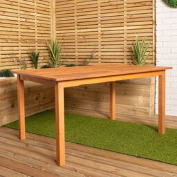 Samuel Alexander Grasmere Outdoor 6 Person Rectangular Wooden Garden Patio Table in Brown - thumbnail 6