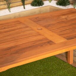 Samuel Alexander Grasmere Outdoor 6 Person Rectangular Wooden Garden Patio Table in Brown - thumbnail 3