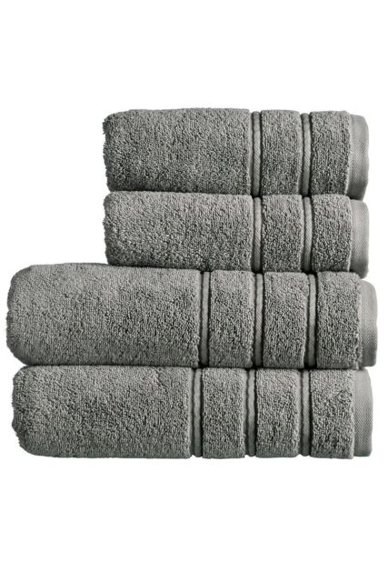 CHRISTY 'Antalya' 100% Turkish Cotton 4 Piece Luxury Bath Towel Set in Grey - image 1