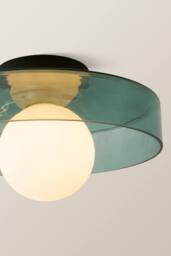 ValueLights Newbury Glass with Globe Shade IP44 Bathroom Ceiling Light & Bulb in Jade - thumbnail 4